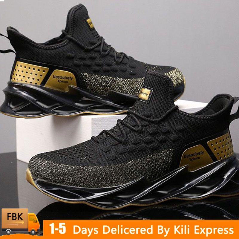 2024 Men Casual Noble Running Sneakers - Black/Gold