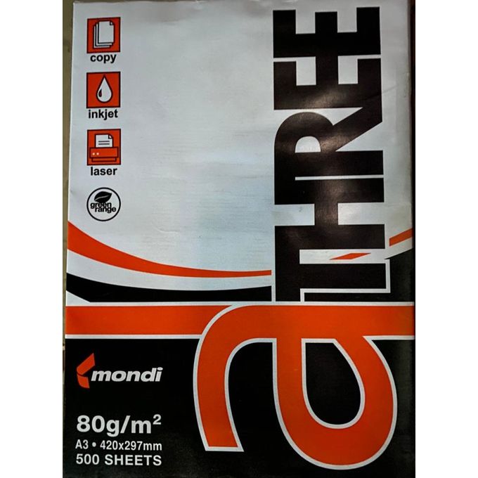 Mondi 1 Ream A3 80GSM Printing/Photocopy Paper