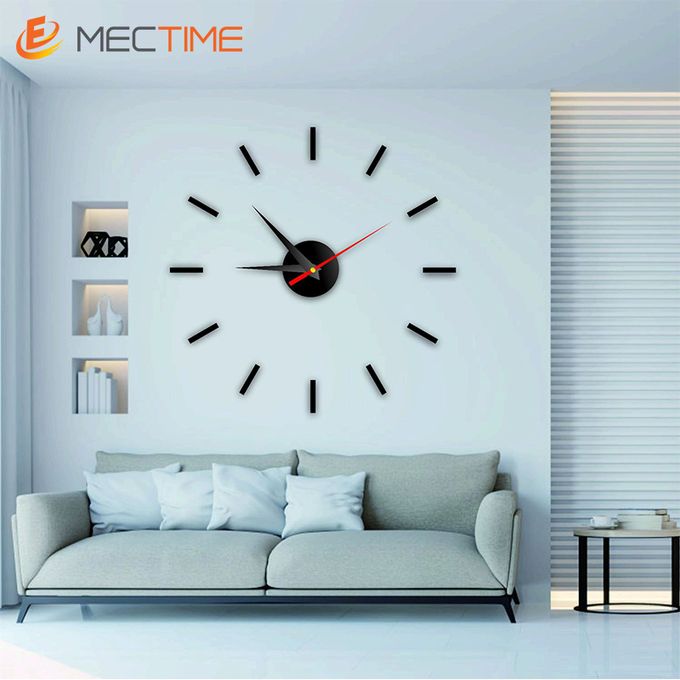 DIY Clock 3D Wall Clock Sticker 40CM - Black