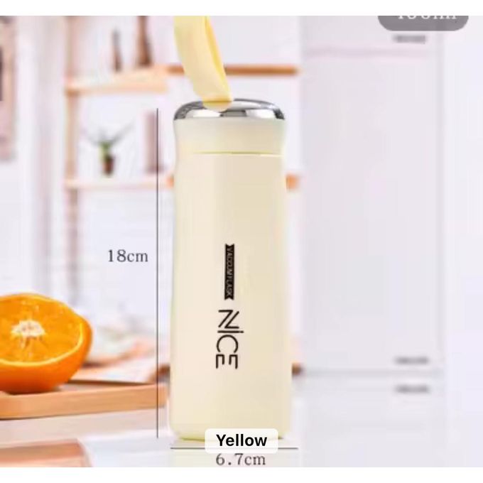 Gifts Light Yellow Macaron Nice Gift Glass Liner Water Bottle, 400ml