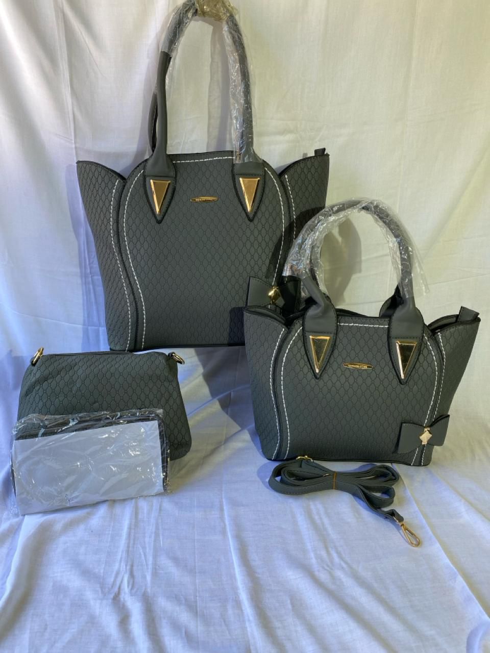 3in1 Classic Trendy Ladies Handbag Women Shoulder Bag Strap Adjustable Fashion Bag Zipper Closure Girls Crossbody Bag with Purse or Wallet and Sling Bag