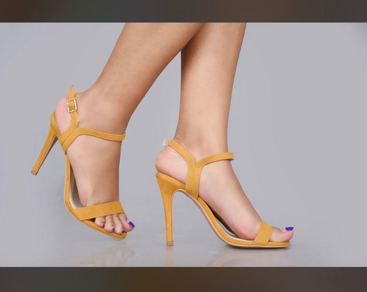 Classic Womens Heels Shoes, Comfortable Ladies Open High Heel Fashionable Slip on Girls Shoes