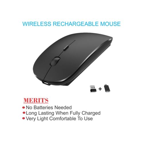 Rechargeable Wireless Mouse 2.4GHz GREY NO MORE BATTERY