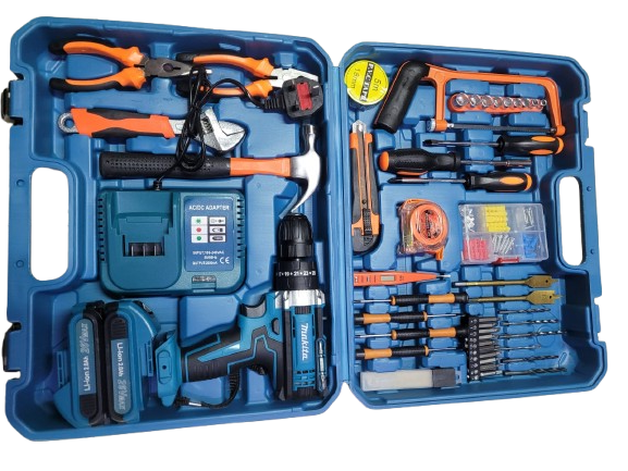 118 Pcs Cordless Makita Drill Set - Multi-Function Tool Kit