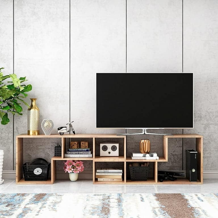 Convertible Modern Wooden TV Stand For Up To 65 Inch TV 6FT