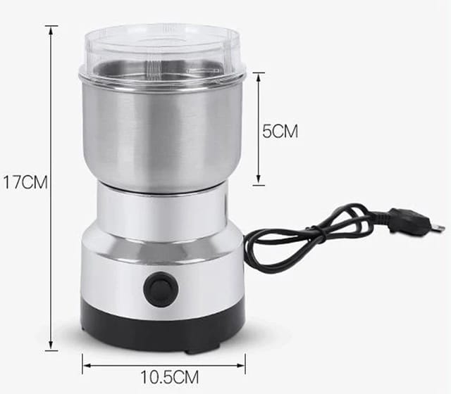 NM8300~ Nima Mini Electric Grinder (dry food).Has a powerful 150W motor that gives sufficient speed to mills in a very short time. Blades are stainless steel mill, which gives an efficiency for a long