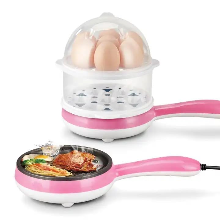 NEW ARRIVALS☺☺Electric 2in1 Multifunctional magic pot 2 layer 14pc egg boiler steamer or fry grill plate.