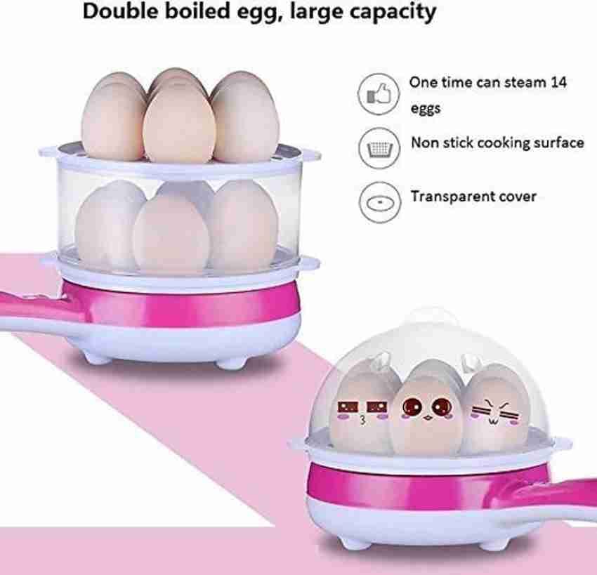 NEW ARRIVALS☺☺Electric 2in1 Multifunctional magic pot 2 layer 14pc egg boiler steamer or fry grill plate.