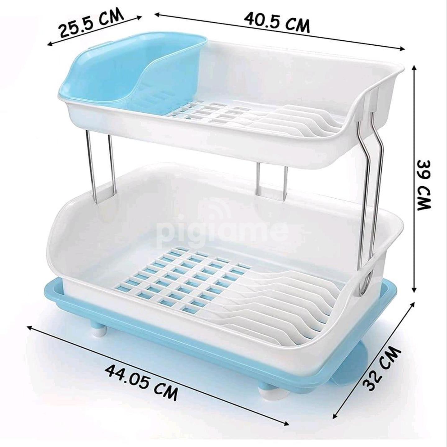 🎀🎀2Layer Classy Dish Drainer. Reinforced with steel , our dish drying rack can withstand heavy loads. It's easy to clean, keeps counters dry, and comes with a removable water tray
