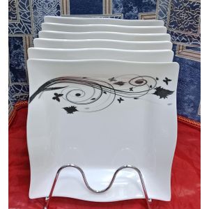 ❗️📍PRICE dropped 📍❗️Melamine 6 psc square plates.Melamine 6pcs dinner Plate. 🪻🤪Attractive Extra Strong Light and portable Multiple use Easy to clean Premium Quality