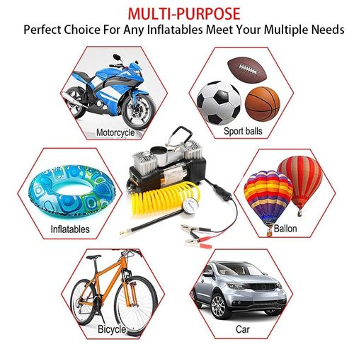 🔹️🔹️PERFECT CHOICE 🪻🪄12V 150PSI Double Cylinder Air Pump Compressor Car Auto Tire Inflator Portable Heavy Duty MULTIFUNCTIONALp.12V Digital Air Compressor,working Pressure up to 150PSI,able to inf