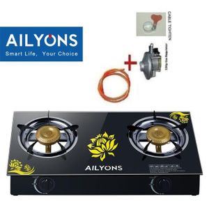 🍃✨️ELEVATE YOUR KITCHEN COOKING EXPERIENCE 🤑AILYONS Auto ignition 2 Burner Glass Table Top + 1MPipe + 6KG Regulator +clips