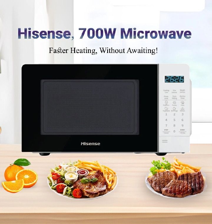 ✅️SMART COOK✅️Hisense 20L Digital Microwave Oven H20MOMWS11 (White).(BLACK)Capacity: 20L
Power Output: 700W
Defrost: by Weight
Power Levels: 5
Cooking Timer: 30 mins
Diameter Glass Plate: 255mm
Mirror