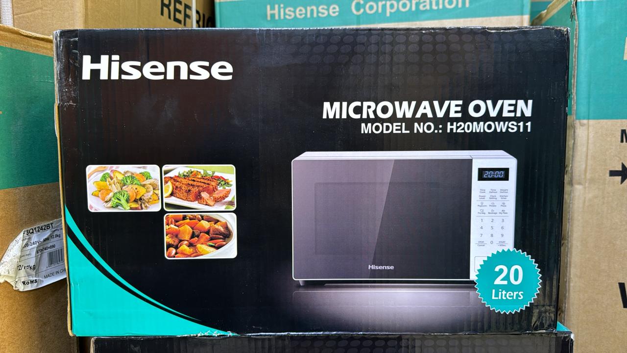 ✅️SMART COOK✅️Hisense 20L Digital Microwave Oven H20MOMWS11 (White).(BLACK)Capacity: 20L
Power Output: 700W
Defrost: by Weight
Power Levels: 5
Cooking Timer: 30 mins
Diameter Glass Plate: 255mm
Mirror