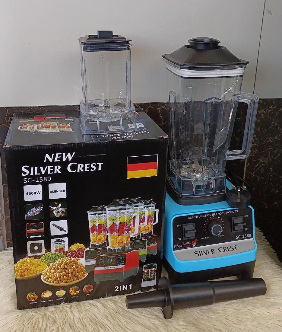 🦋SILVER CREST 2 IN 1 PROFFESIONAL Heavy Duty Commercial Pro Blender Multi Mixer +Grinder Jar🎇2L Jar 4500W High Power Blender Commercial Grade Blender Mixer Juicer Fruit Food Processor Ice Smoothies