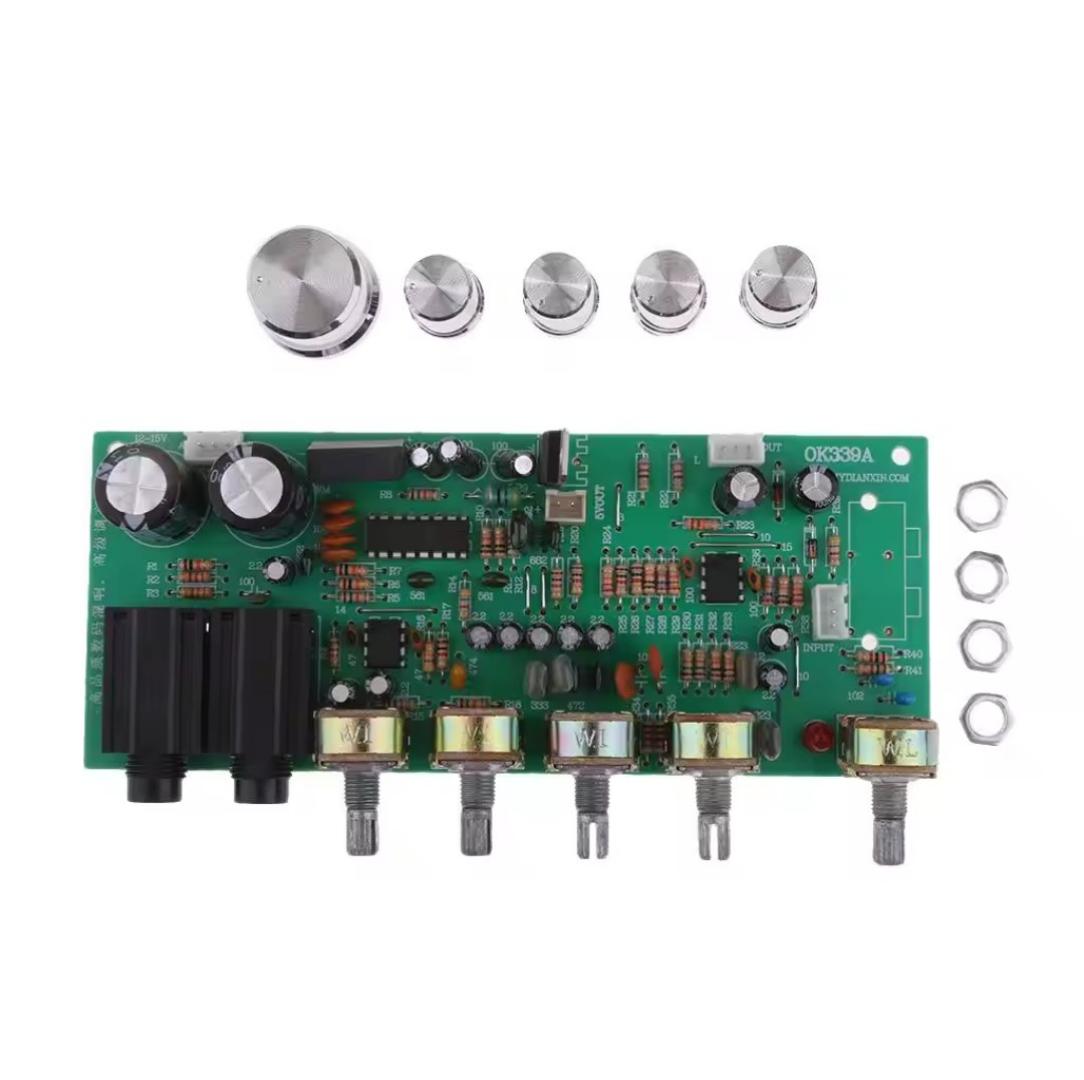 AC 12V OK399 Digital Microphone Audio Amplifier Board Karaoke Plate Reverb Preamplifier Promote tone board