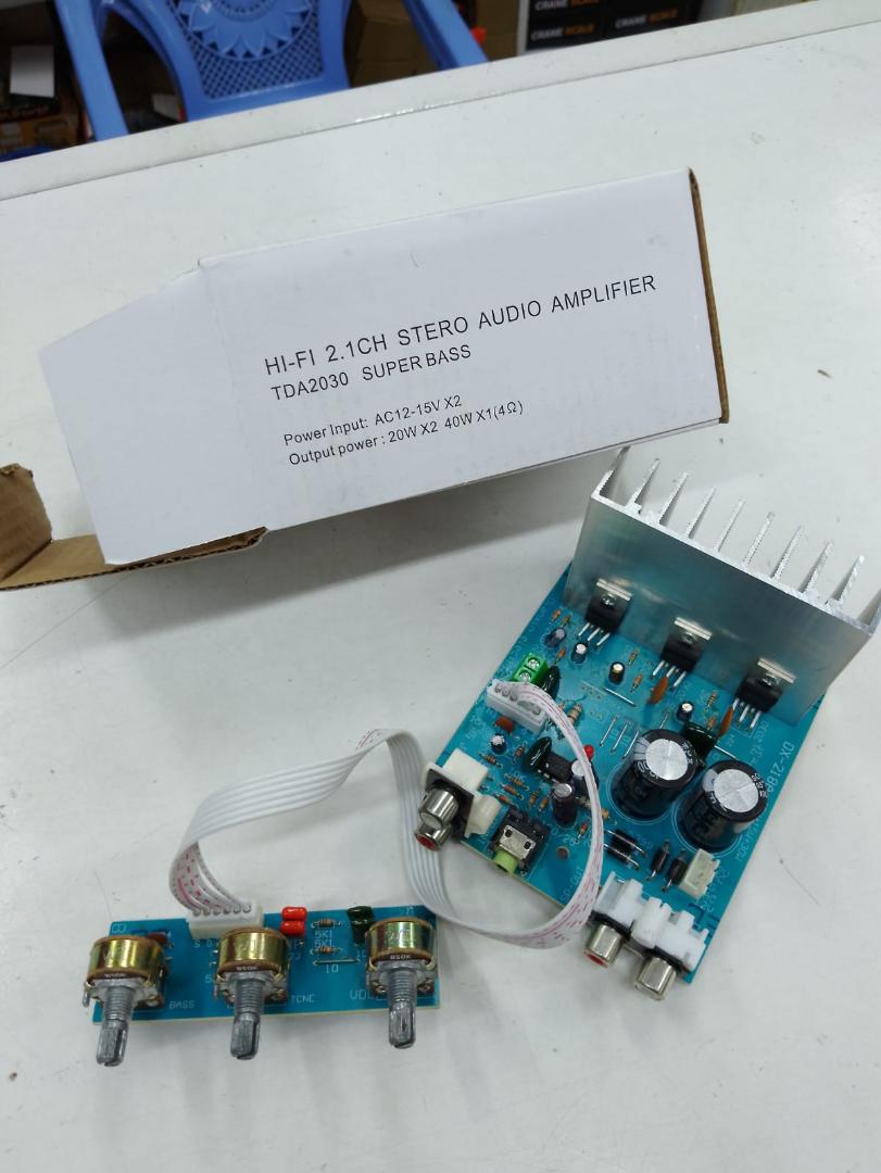 HI-FI 2.1 Channel Stereo Audio Amplifier with TDA2030 Super Bass – 20W x 2 + 40W Output Power

pre amp