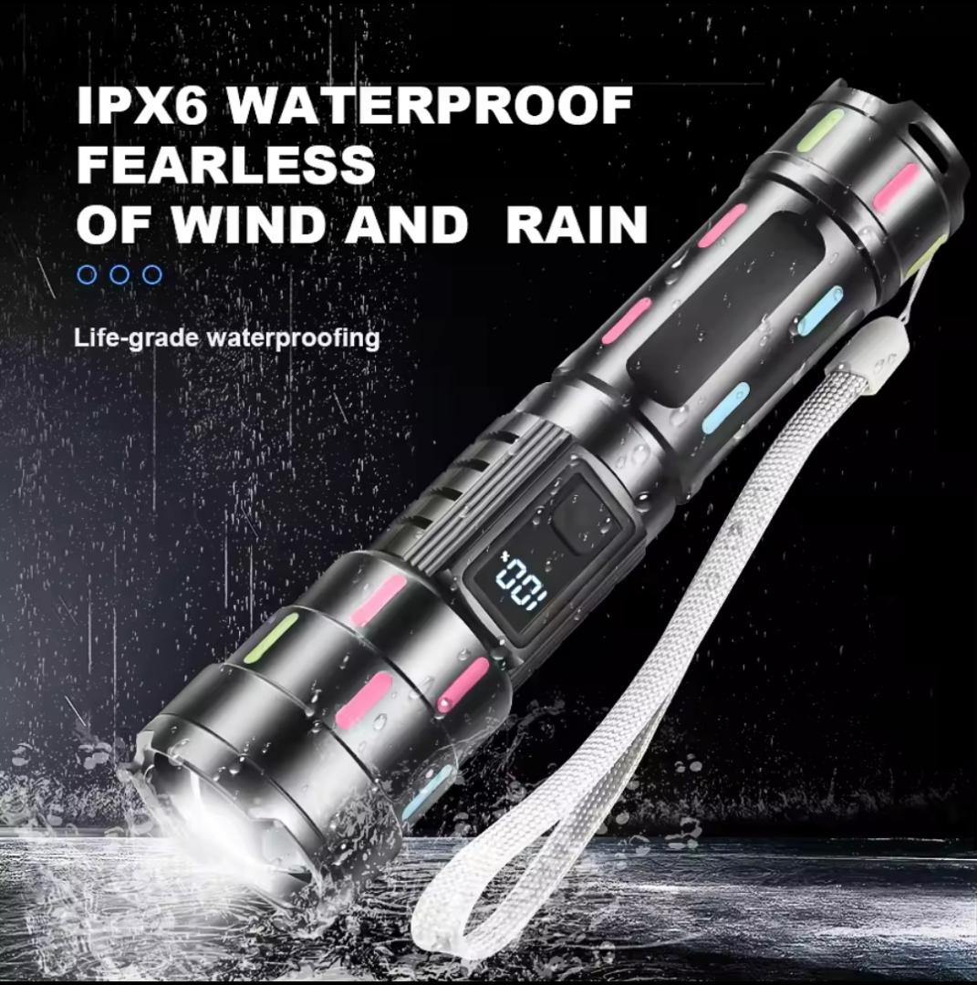 Most powerful tactical LED torch 626 zoomable aluminium rechargeable flashlight 1000LM digital security spotlight