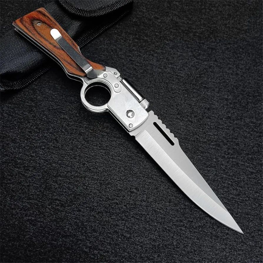 Foldable pocket knife with pouch with LED torch survival camping pen pocket torch