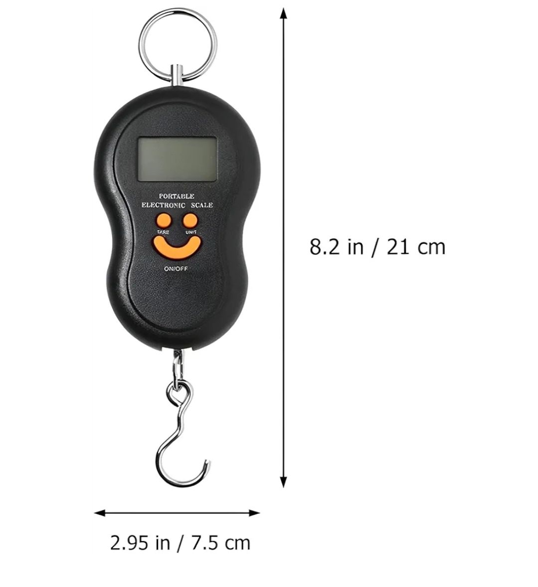 Digital weighing scale 50Kgs electronic portable scale weighing machine + Free Batteries Electronic Digital Hanging Stainless Steel Hook Luggage Portable Scale with LCD Display + New AAA Batteries