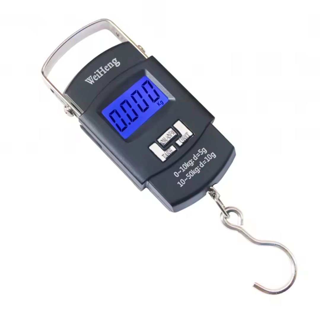 50Kgs electronic portable scale weighing machine with lcd digital display  + Batteries Digital Luggage Scale Professional Suitcase Travel Bag Hanging Scales Weight Balance with Tape Measure Backlight
