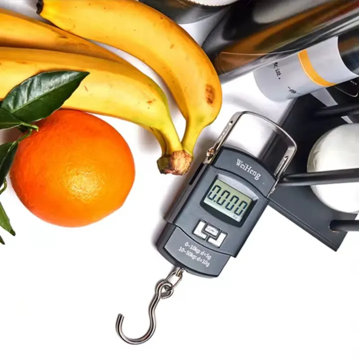 50Kgs electronic portable scale weighing machine with lcd digital display  + Batteries Digital Luggage Scale Professional Suitcase Travel Bag Hanging Scales Weight Balance with Tape Measure Backlight