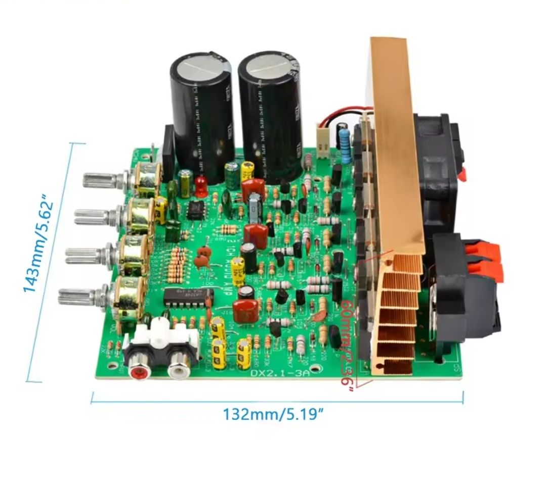 2.1CH amplifier board DX-2.1 Large Power Audio Amplifier Board AC 18-24V High Power Subwoofer 3×80W Dual Channel Output Sound amplifier Machine green Board