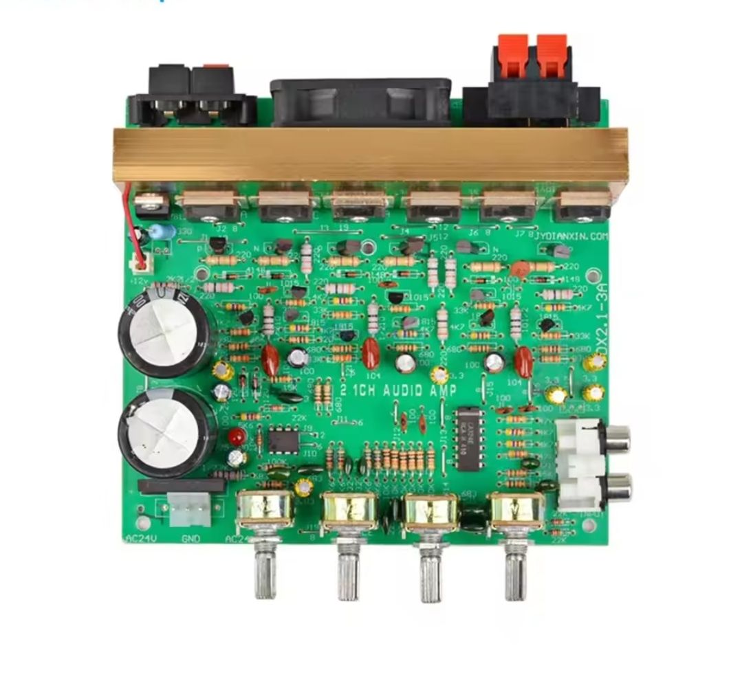 2.1CH amplifier board DX-2.1 Large Power Audio Amplifier Board AC 18-24V High Power Subwoofer 3×80W Dual Channel Output Sound amplifier Machine green Board