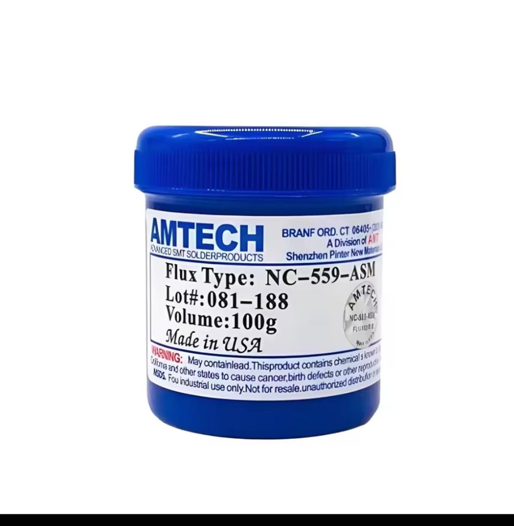 NC-559-ASM TPF Flux Anti-Wet Non Clean 100g Cream AMTECH Solder Paste soldering flux 100g AMTECH NC-559-ASM BGA PCB SMT IC Reballing Soldering Paste Flux Grease. LED DIP Light. Thermal Paste.
