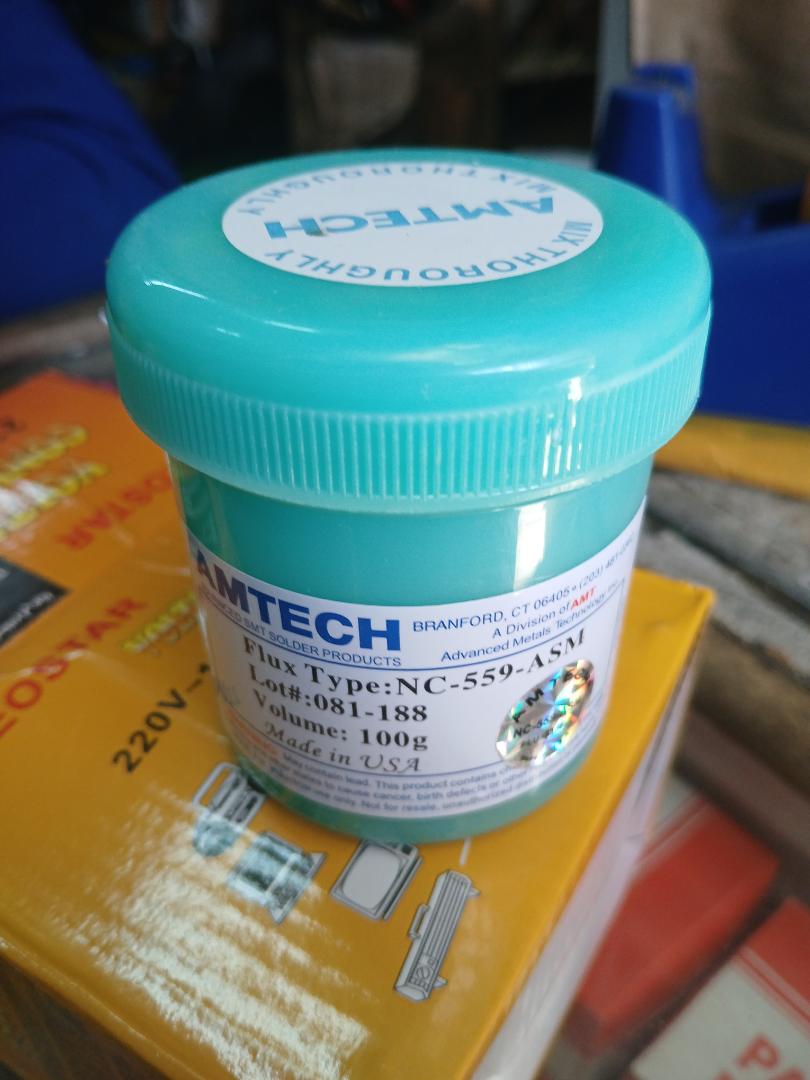 NC-559-ASM TPF Flux Anti-Wet Non Clean 100g Cream AMTECH Solder Paste soldering flux 100g AMTECH NC-559-ASM BGA PCB SMT IC Reballing Soldering Paste Flux Grease. LED DIP Light. Thermal Paste.