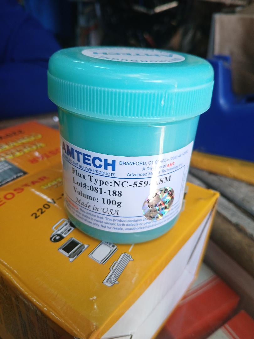 NC-559-ASM TPF Flux Anti-Wet Non Clean 100g Cream AMTECH Solder Paste soldering flux 100g AMTECH NC-559-ASM BGA PCB SMT IC Reballing Soldering Paste Flux Grease. LED DIP Light. Thermal Paste.