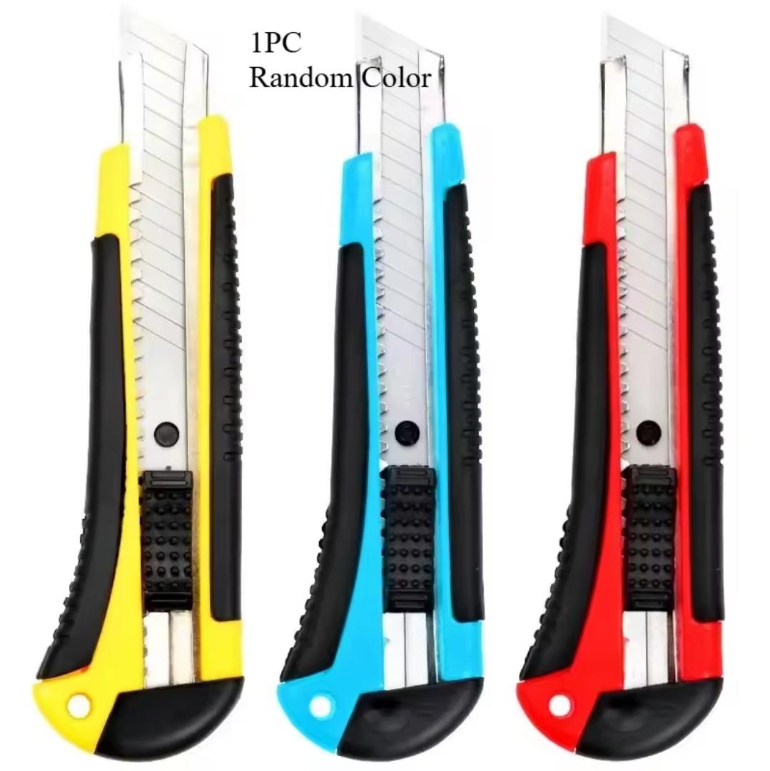 Utility Knife, Retractable Box Cutter with Blade Included,TPR Handle, ABS Body and Stainless Blade Slot