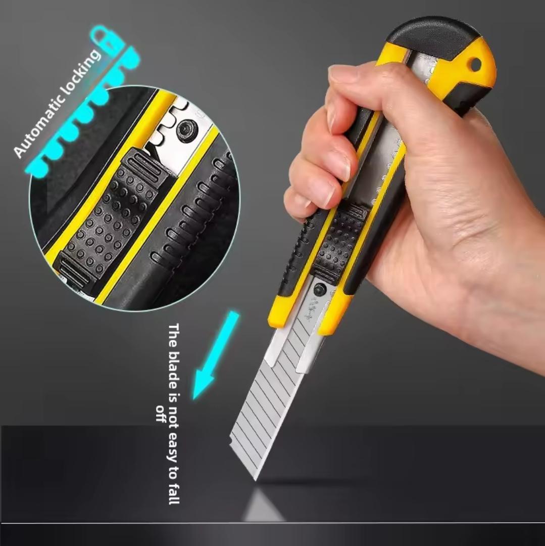 Utility Knife, Retractable Box Cutter with Blade Included,TPR Handle, ABS Body and Stainless Blade Slot