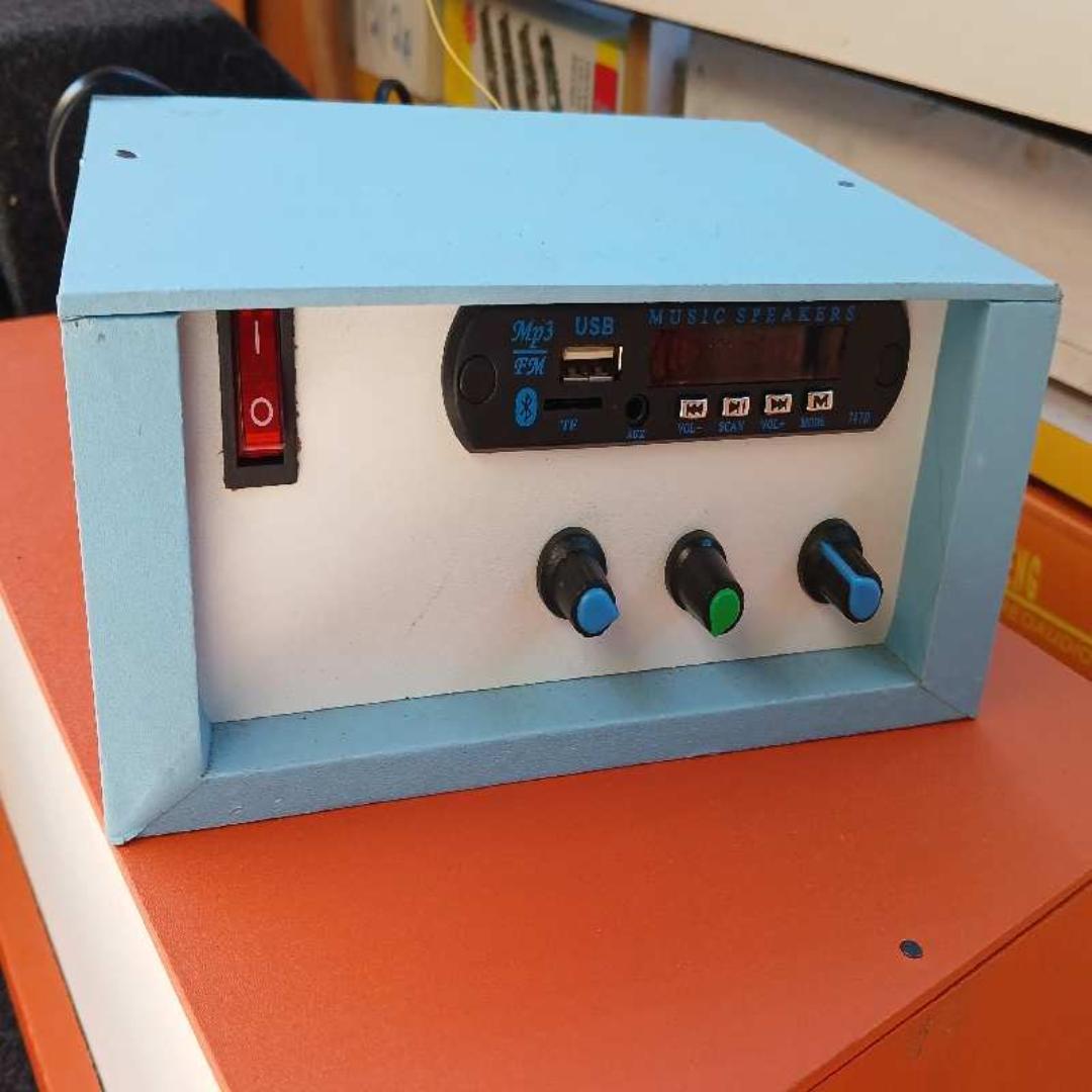 Juakali AC/DC Audio Car Amplifier with TDA2030 amplifier RCA Input/Fm radio Powerful Bass Midrange Output Compact Wooden Design