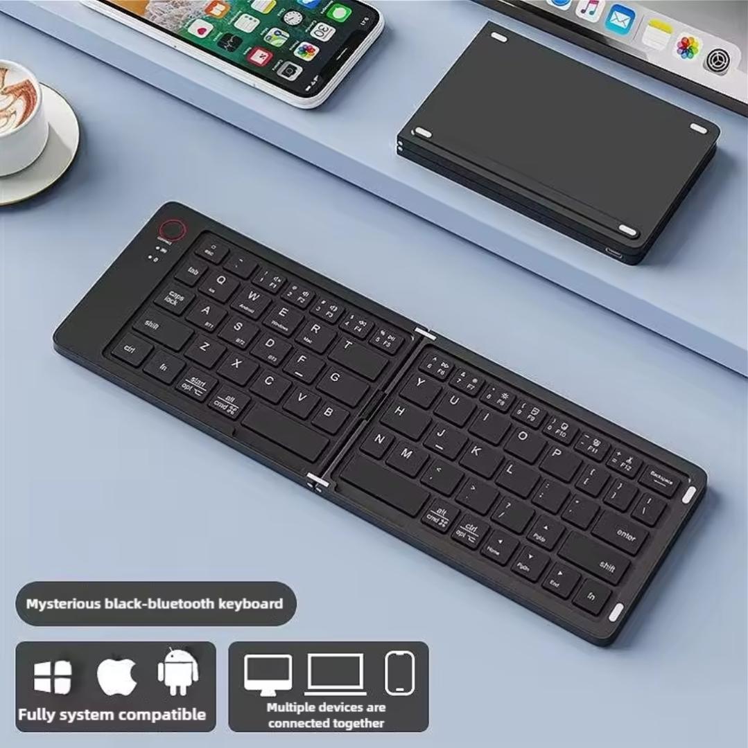 New Portable Mini Three Folding Bluetooth Keyboard Wireless Foldable Touchpad Keypad for IOS Android Windows ipad Tablet