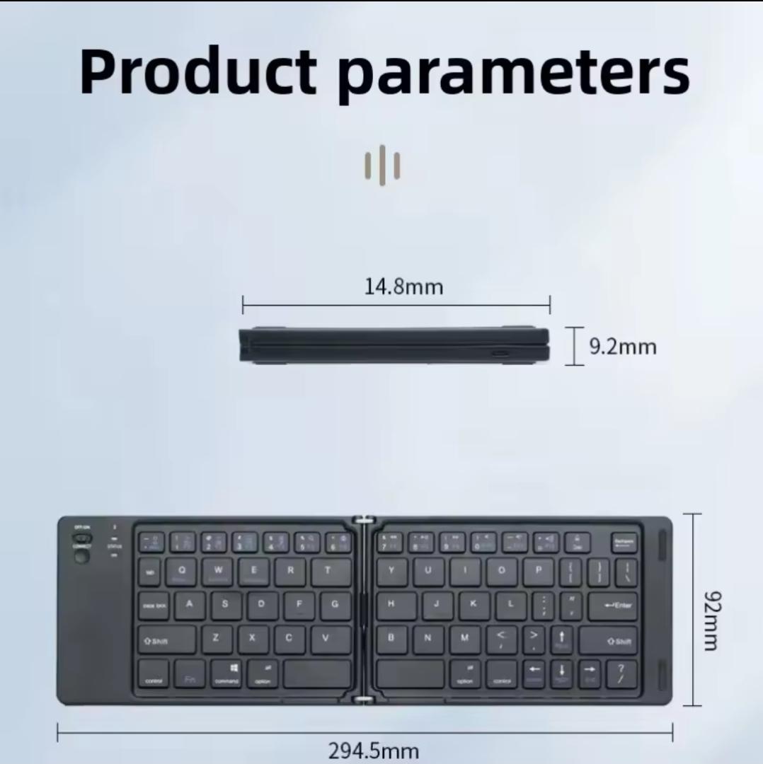 New Portable Mini Three Folding Bluetooth Keyboard Wireless Foldable Touchpad Keypad for IOS Android Windows ipad Tablet
