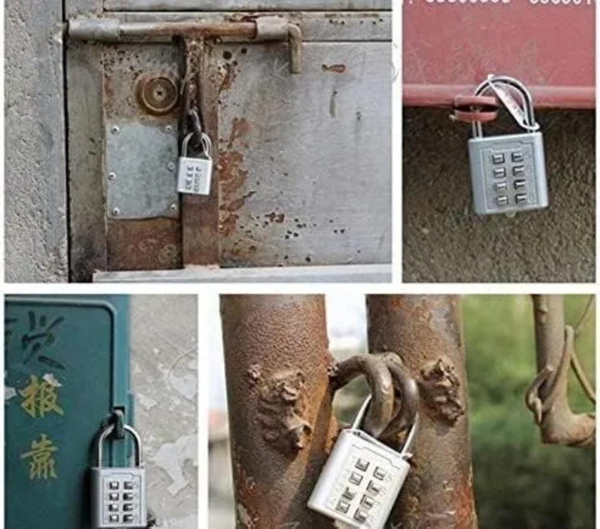 Numeric Padlock, Number Combination Lock Push Button Anti-Rust and Weather Resistant Combination Lock Padlock, Gym and Sports Locker, Case, Tool Box, Fence, Hasp Cabinet and Storage (10 Digits)