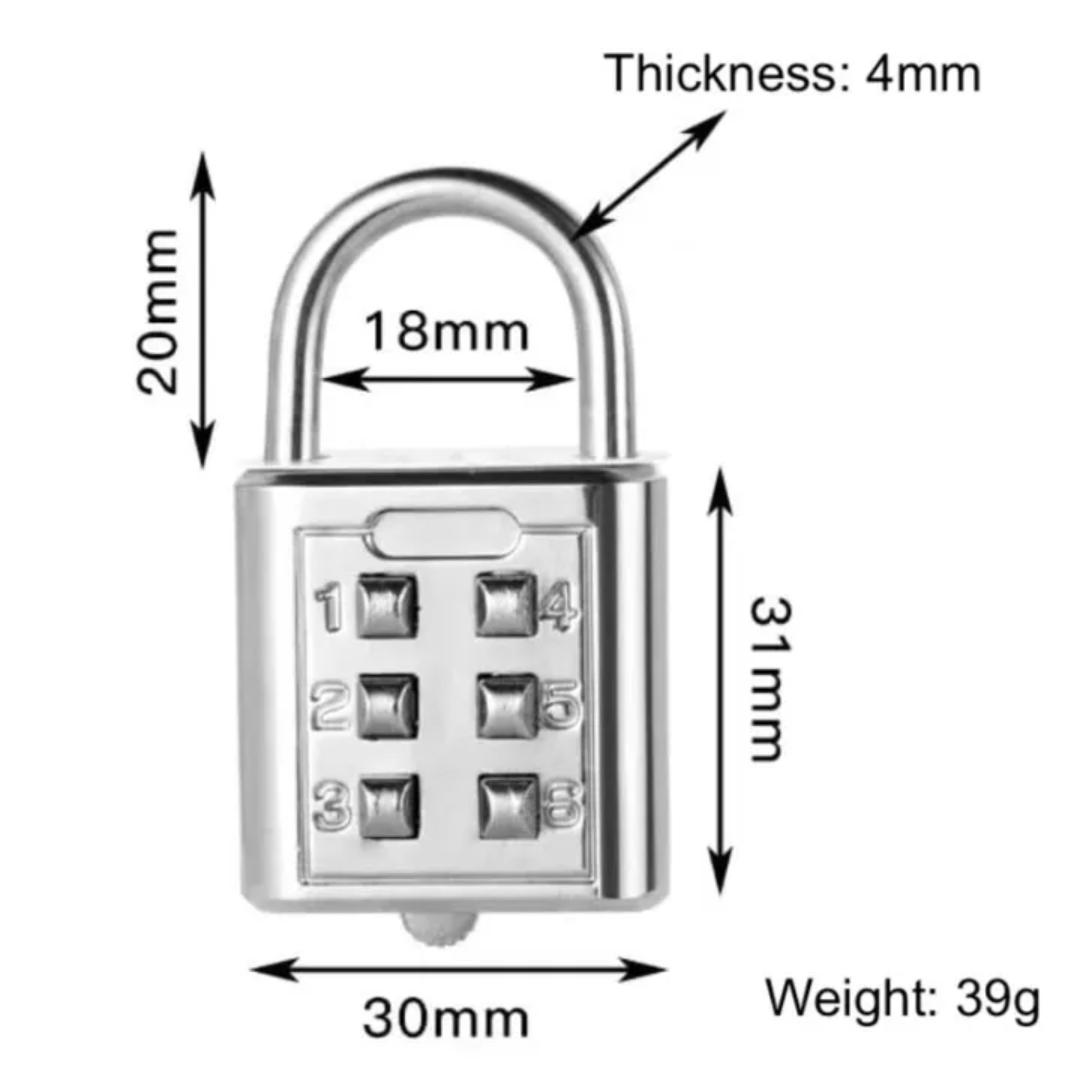 Numeric Padlock, Number Combination Lock Push Button Anti-Rust and Weather Resistant Combination Lock Padlock, Gym and Sports Locker, Case, Tool Box, Fence, Hasp Cabinet and Storage (10 Digits)