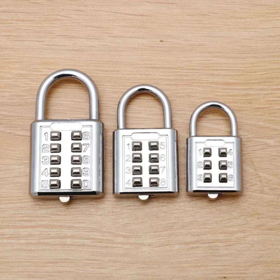 Numeric Padlock, Number Combination Lock Push Button Anti-Rust and Weather Resistant Combination Lock Padlock, Gym and Sports Locker, Case, Tool Box, Fence, Hasp Cabinet and Storage (10 Digits)
