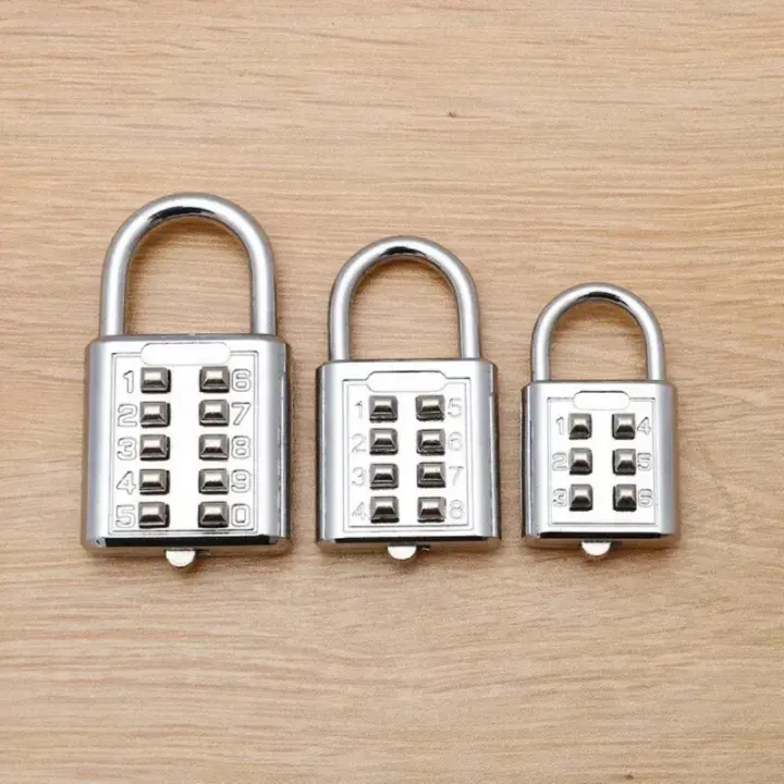Numeric Padlock, Number Combination Lock Push Button Anti-Rust and Weather Resistant Combination Lock Padlock, Gym and Sports Locker, Case, Tool Box, Fence, Hasp Cabinet and Storage (10 Digits)