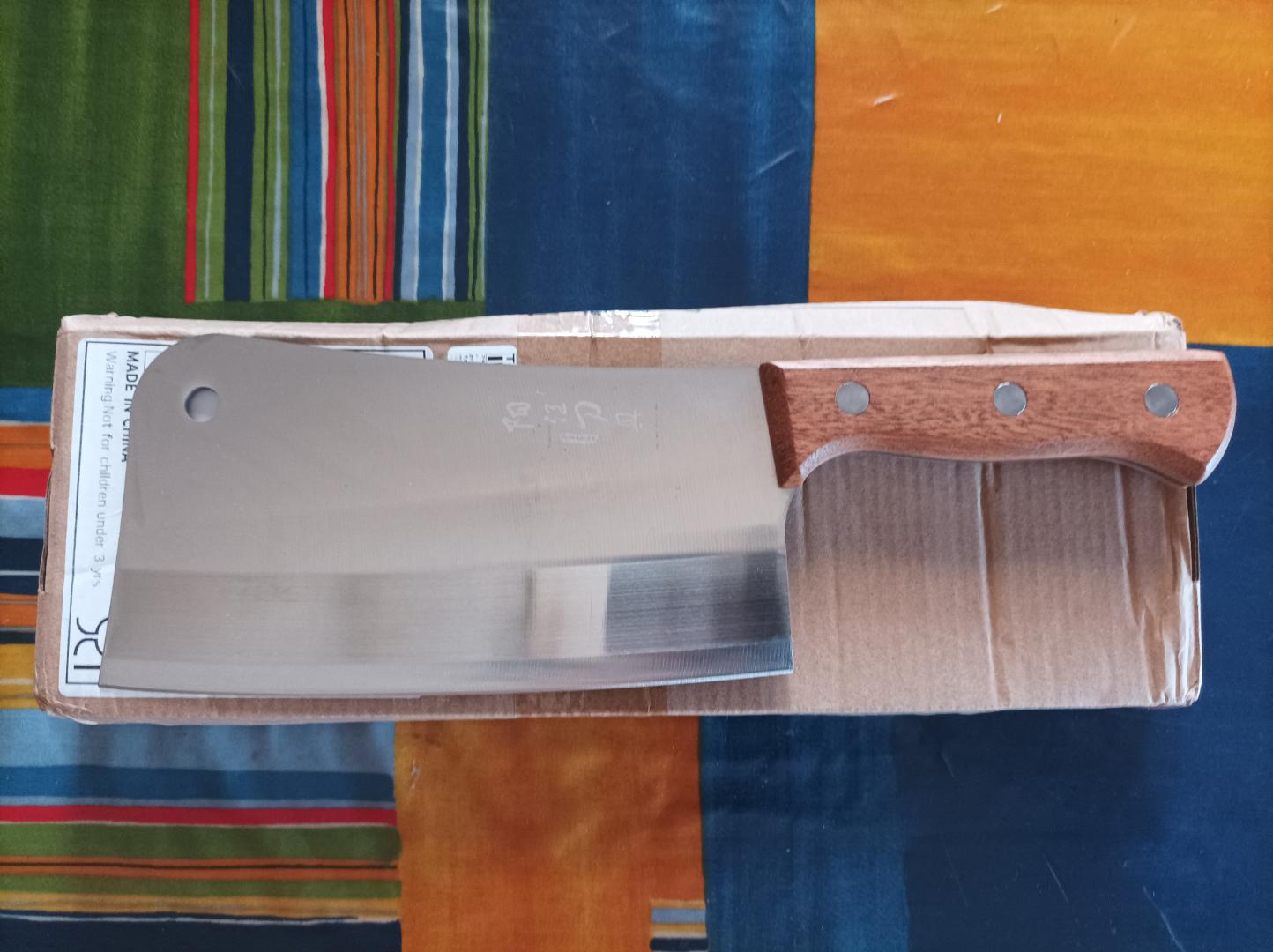 Heavy Duty Meat Cleaver Butcher Knife 8 Inch Stainless Steel Chopper for Bone Cutting, Kitchen Chef Knife for Meat, Poultry, and Vegetables