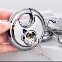 Disc padlock 80mm Heavy Duty 80mm Stainless Steel Disc Padlock for Security Doors, Gates, Storage Units, Sheds and Outdoor Use