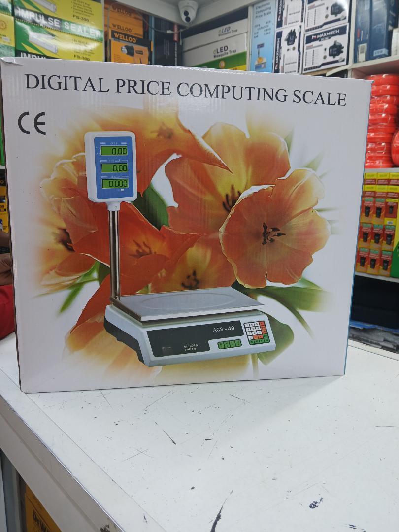 ACS40 40kg Digital Electronic Price Computing Weighing Scale for Retail Shops Grocery Stores Supermarkets Butcheries scale Industrial Commercial Market Use