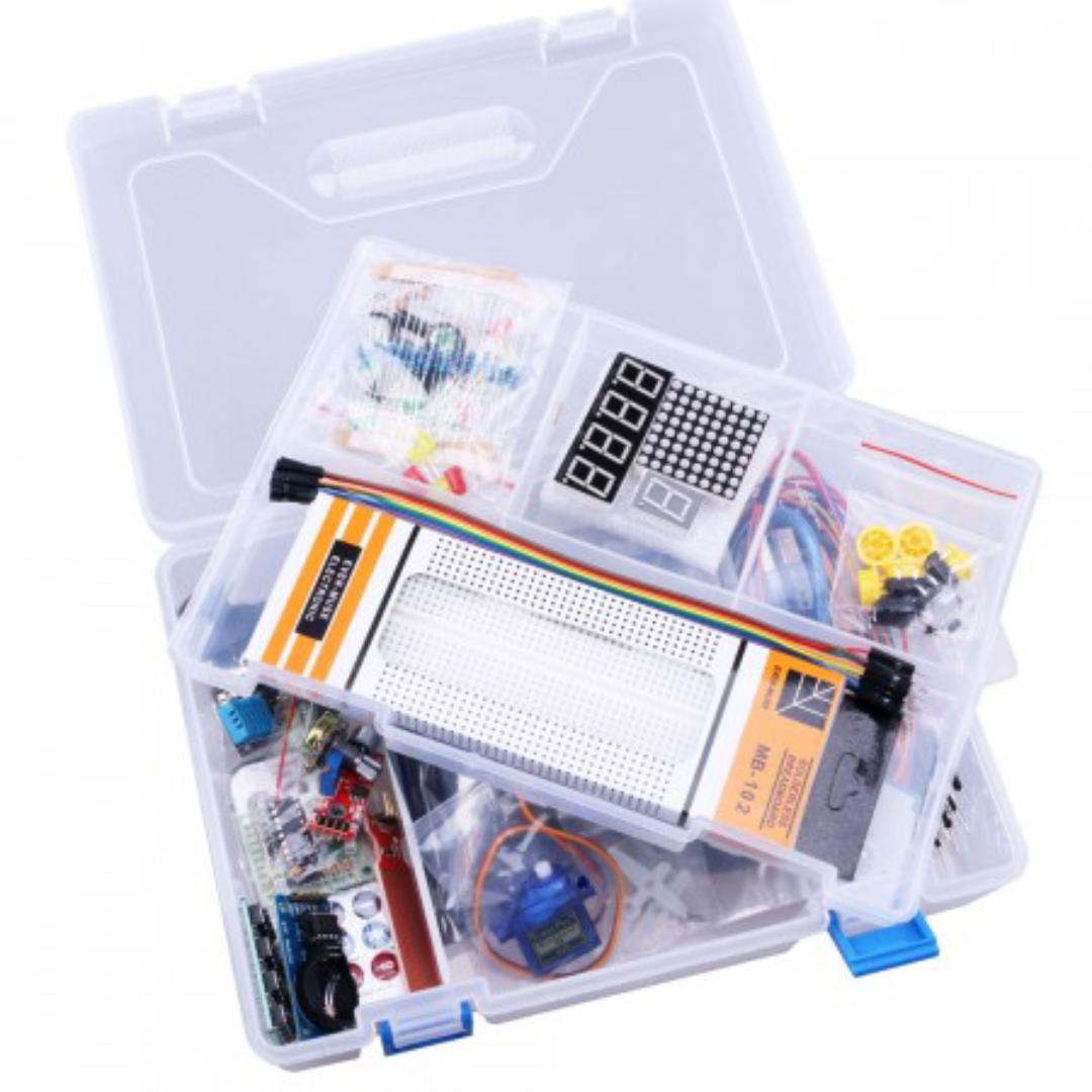 Starter Kit V2 for Arduino UNO R3(SMD) Upgraded version Learning Suite Breadboard Ultrasonic sensor 9V battery jumper wires Arduino Uno R3 Kit