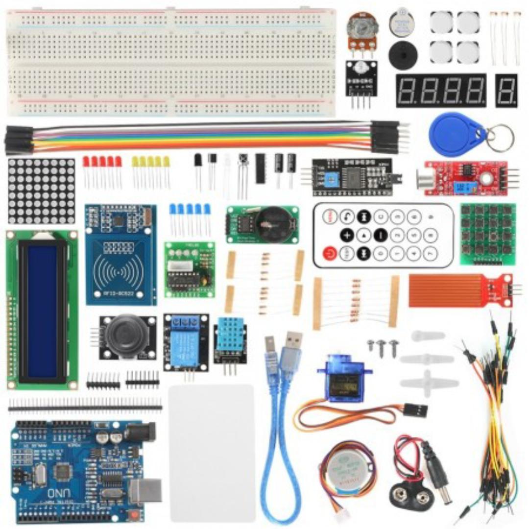 Starter Kit V2 for Arduino UNO R3(SMD) Upgraded version Learning Suite Breadboard Ultrasonic sensor 9V battery jumper wires Arduino Uno R3 Kit