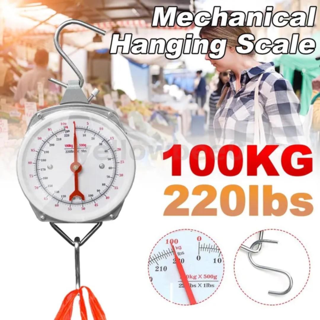 Hanging Scale, High Precision, Analog Type, Maximum Measured Weight 220lbs (100 kg), Scale, Compact, Weight Weighing