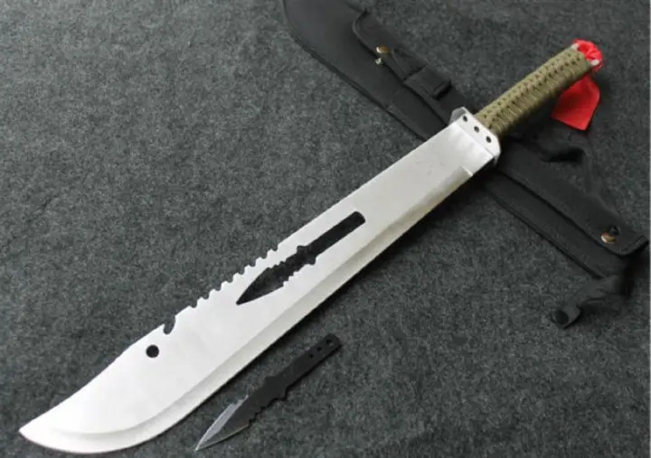 New Machete sword stainless steel 70cm combat tactical panga with throwing knife in stealth military grade hunting/Clearing sumarai sword man's best tool / men gift