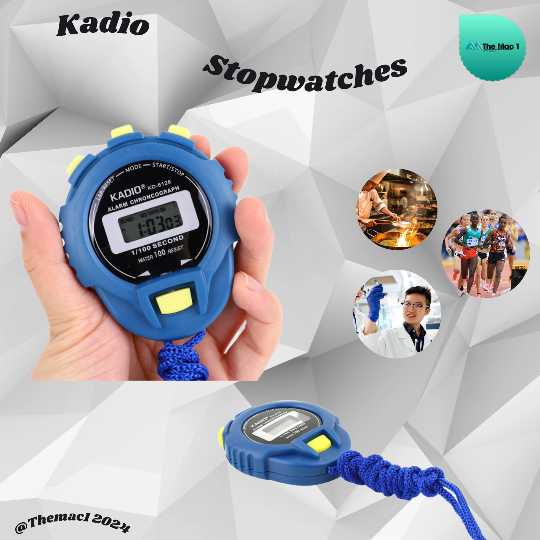 Digital stopwatch sporting timer watch with neck lanyard KADIO LCD Chronograph Digital Timer Stopwatch Sport Counter Odometer exam Watch Alarm