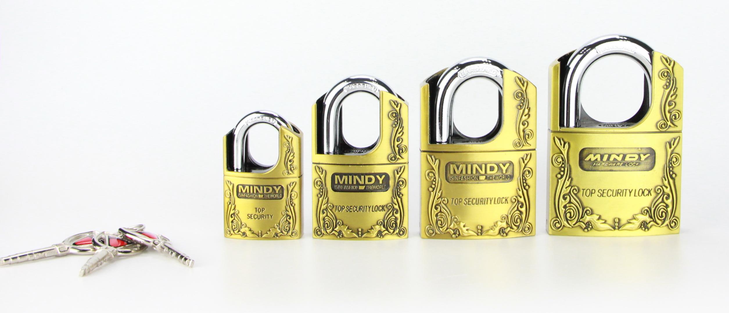 Padlock Mindy padlock {OFFER}Mindy Top Anti-Burglar Theft Zinc Alloy High Security Padlock With 3 Unique Keys Hard to copy with high precision gate padlock 40mm - 70mm size anti theft lock