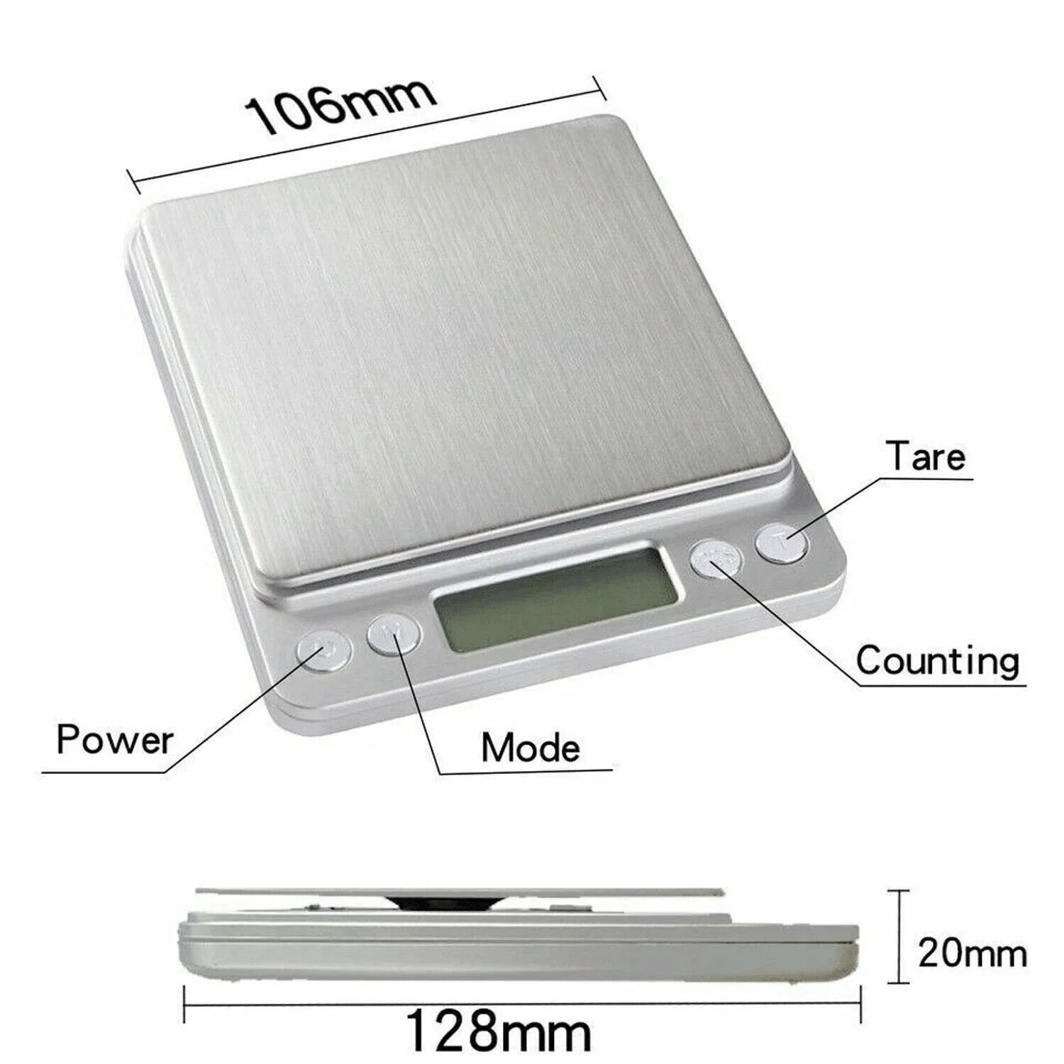 3000g Kitchen Scale 0.01g High Precision Digital Weighing Scale with Plastic Measuring Tin for Accurate Food, Baking, Powder, Spice and Ingredient Measurement at Home, jewelry scale